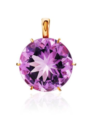 Dazzling Gold Amethyst Pendant, image 