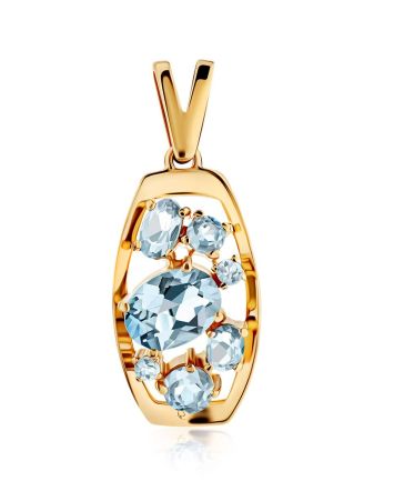 Chic Gold Topaz Pendant, image 