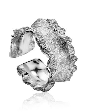 Textured Sterling Silver Ring The Liquid, Ring Size: Adjustable, image 