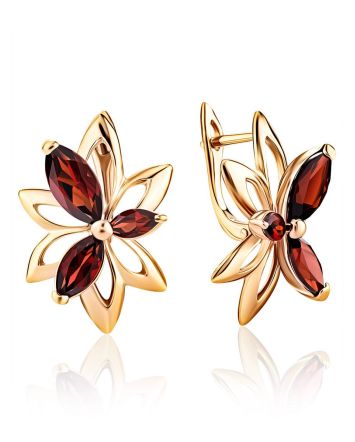 Wonderful Golden Garnet Earrings The Verbena, image 