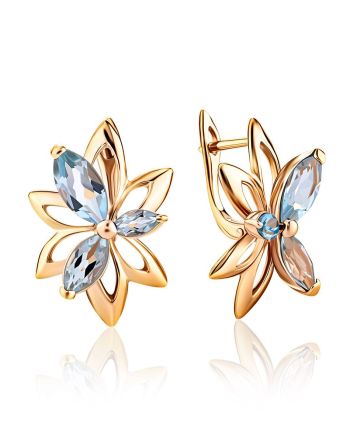 Floral Design Gold Topaz Earrings The Verbena, image 