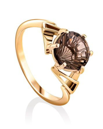 Fabulous Gold Smoky Quartz Ring, Ring Size: 7 / 17.5, image 