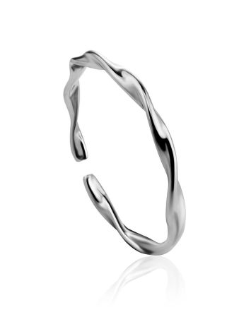 Wavy Beautiful Silver Ring The Liquid, Ring Size: Adjustable, image 