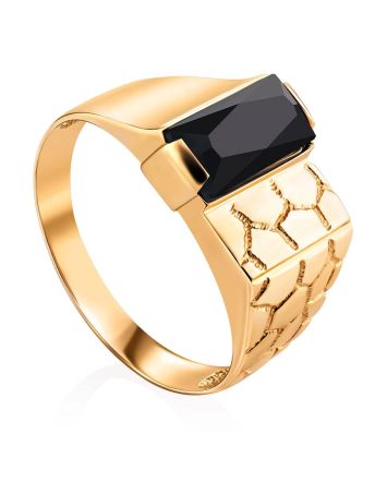 Designer Gold Signet Ring With Agate, Ring Size: 12 / 21.5, image 