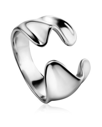 Designed Silver Ring Liquid The Liquid, Ring Size: Adjustable, image 