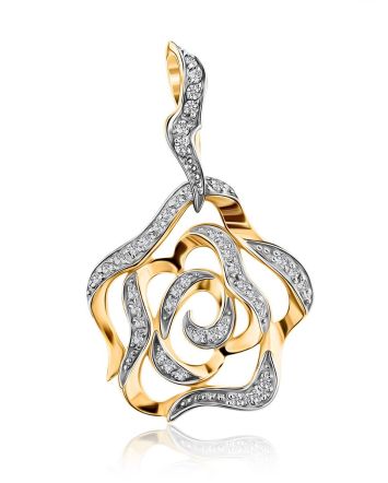 Floral Gold Crystal Pendant, image 