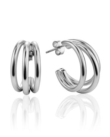 Amazing Silver Half Hoop Earrings The ICONIC, image 