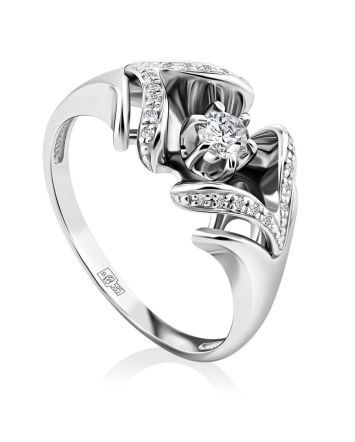 Fabulous White Gold Diamond Ring, Ring Size: 8 / 18, image 