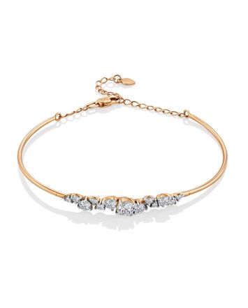 Chic And Classy Gold Crystal Bangle Bracelet, image 
