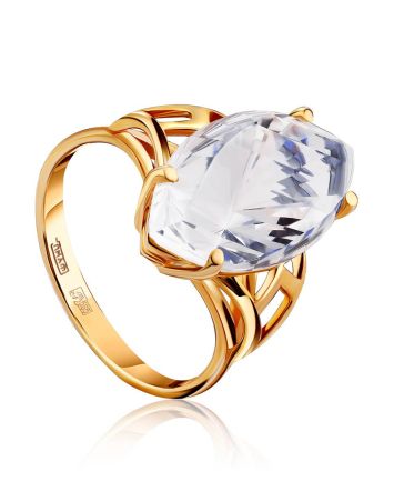 Fashionable Gold Topaz Ring, Ring Size: 8.5 / 18.5, image 