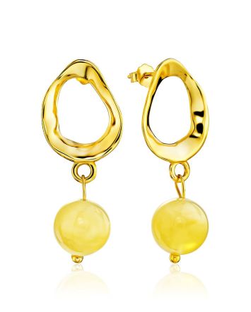 Chic Gilded Silver Amber Dangle Earrings The Palazzo, image 