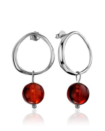 Trendy Silver Amber Dangle Earrings The Palazzo, image 