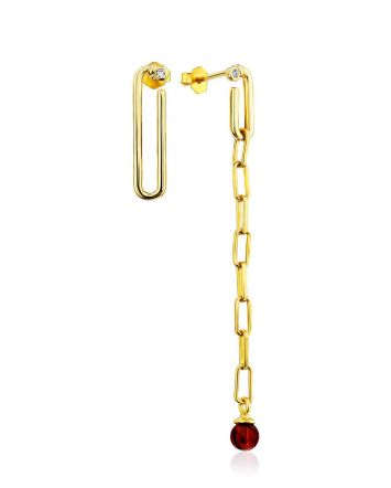 Designer Mismatched Gilded Silver Earrings With Amber The Palazzo, image 