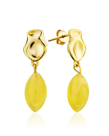 Charming Gilded Silver Amber Dangles The Palazzo, image 