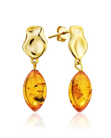 Gilded Silver Dangles With Luminous Cognac Amber The Palazzo, image 