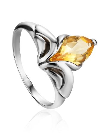 Amazing Silver Citrine Ring, Ring Size: 7 / 17.5, image 