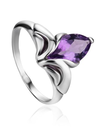 Exquisite Silver Amethyst Ring, Ring Size: 4 / 15, image 