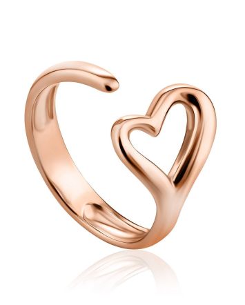 Heart Shaped Gilded Silver Adjustable Ring The Liquid, Ring Size: Adjustable, image 