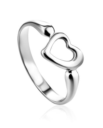 Heart Shaped Silver Ring The Liquid, Ring Size: 5.5 / 16, image 