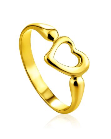 Heart Shaped Gilded Silver Ring The Liquid, Ring Size: 5 / 15.5, image 