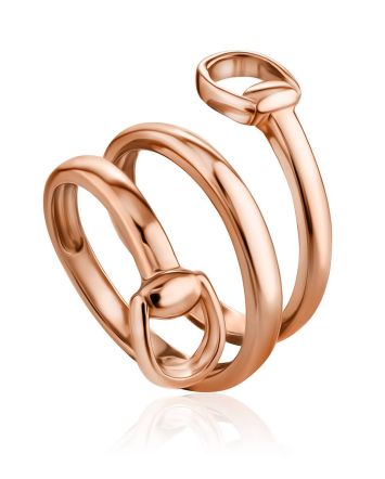 Designer Gilded Silver Belt Shaped Ring The ICONIC, Ring Size: Adjustable, image 