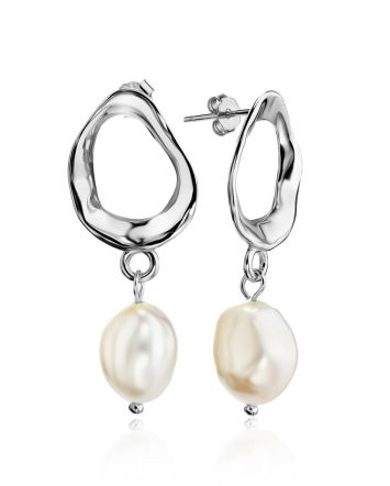 Pearl Drop Earrings on Sterling Silver ​The Palazzo, image 