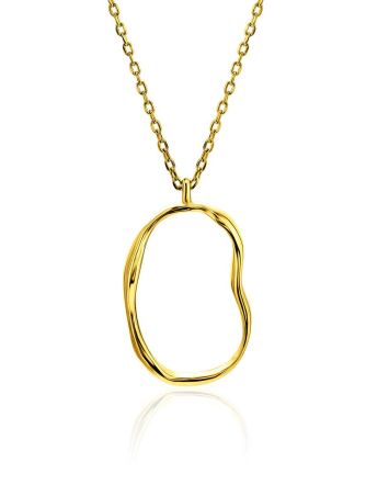 Abstract Hammered Gold Plated Silver Necklace The Liquid, image 
