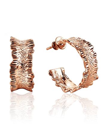 Amazing Rose Plated Hoop Earrings The Liquid, image 