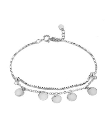 Boho Chic Coin Charm Silver Bracelet The Liquid, image 