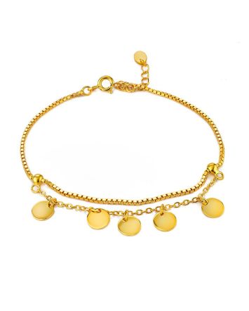 Boho Chic Gilded Silver Coin Charm Bracelet The Liquid, image 
