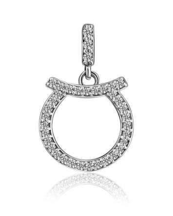White Gold Diamond Taurus Sign Pendant, image 