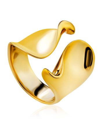 Chic Gilded Silver Adjustable Ring The Liquid, Ring Size: Adjustable, image 