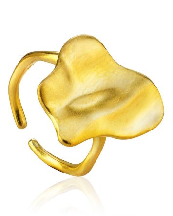 Abstract Design Gilded Silver Ring The Liquid, Ring Size: Adjustable, image 