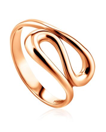 Rose Gold Plated Silver Ring The Liquid, Ring Size: 5.5 / 16, image 