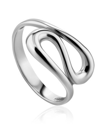 Intricately Shaped Silver Ring The Liquid, Ring Size: 5 / 15.5, image 