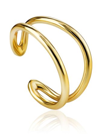 Fashionable Gilded Silver Adjustable Ring The ICONIC, Ring Size: Adjustable, image 