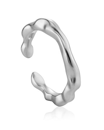 Silver Molten Ring The Liquid, Ring Size: Adjustable, image 