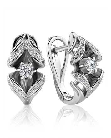 Classic White Gold Diamond Earrings, image 
