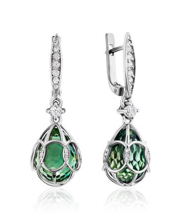 Stunning Silver Prasiolite Egg Dangles The Romanov, image 