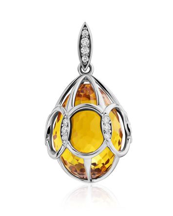 Amazing Silver Citrine Egg Pendant The Romanov, image 
