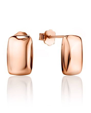 Stylishly Simplistic Rose Plated Silver Earrings The Ifamore, image 