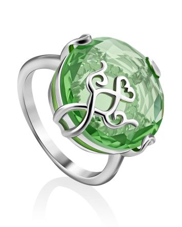 Chic Silver Crystal Ring, Ring Size: 6 / 16.5, image 