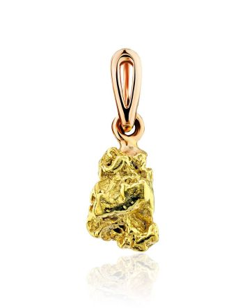 Textured 24K Gold Pendant The Nugget, image 