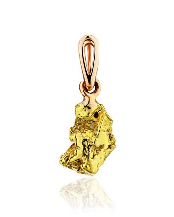 Textured 24K Gold Pendant The Nugget, image 