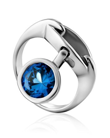Ultra Modern Silver Pendant Ring, Ring Size: 7 / 17.5, image 