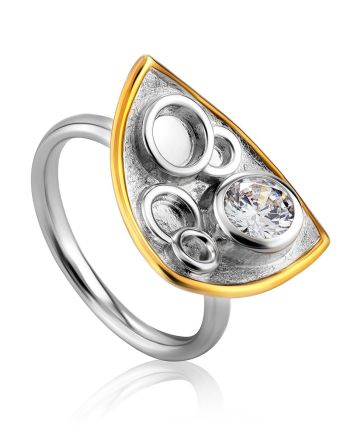 Amazing Silver Crystal Ring, Ring Size: 8 / 18, image 