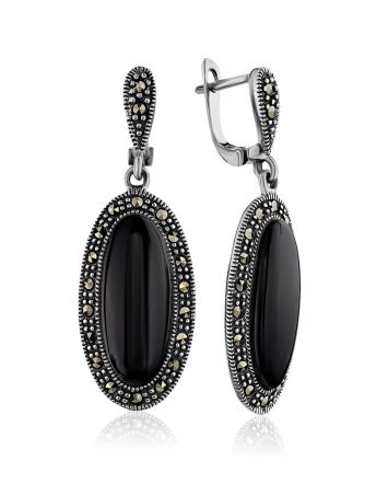 Stunning Black Onyx Dangle Earrings The Lace, image 