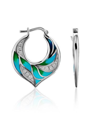 Colorful Silver Enamel Earrings, image 