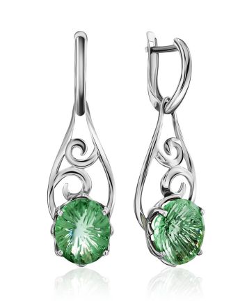 Voluptuous Silver Prasiolite Dangles, image 