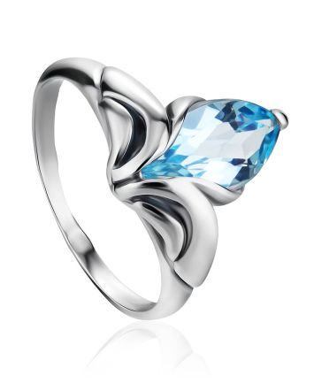 Silver Ring With Marquise Cut Topaz, Ring Size: 4 / 15, image 
